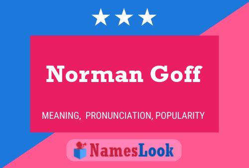 Постер имени Norman Goff