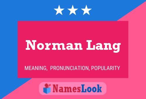 Постер имени Norman Lang