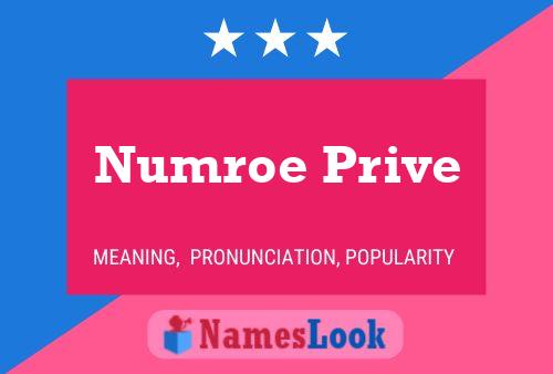 Постер имени Numroe Prive