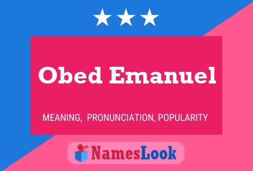 Постер имени Obed Emanuel