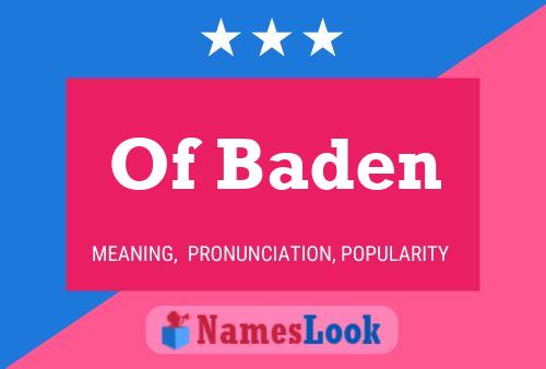 Постер имени Of Baden