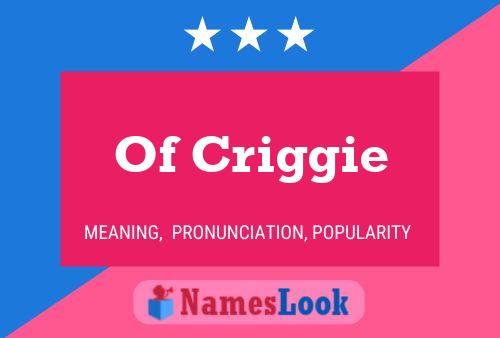 Постер имени Of Criggie