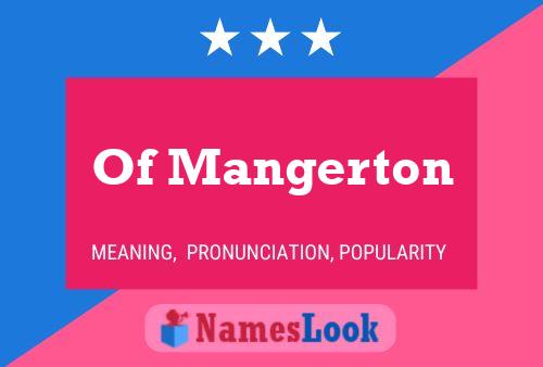 Постер имени Of Mangerton