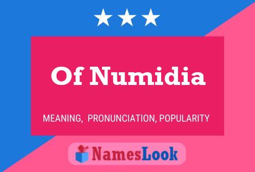 Постер имени Of Numidia