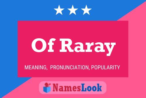 Постер имени Of Raray