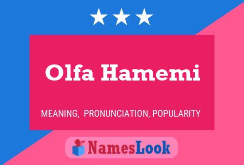 Постер имени Olfa Hamemi