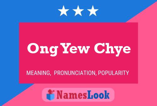 Постер имени Ong Yew Chye