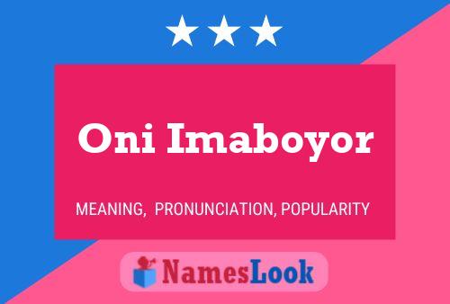 Постер имени Oni Imaboyor