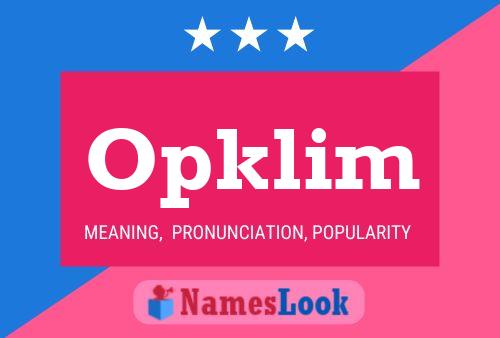 Постер имени Opklim