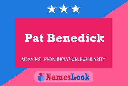 Постер имени Pat Benedick