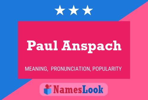 Постер имени Paul Anspach