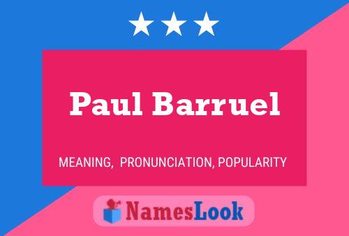 Постер имени Paul Barruel