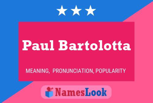 Постер имени Paul Bartolotta