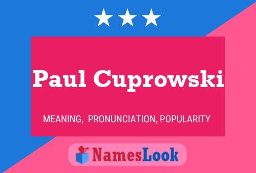 Постер имени Paul Cuprowski