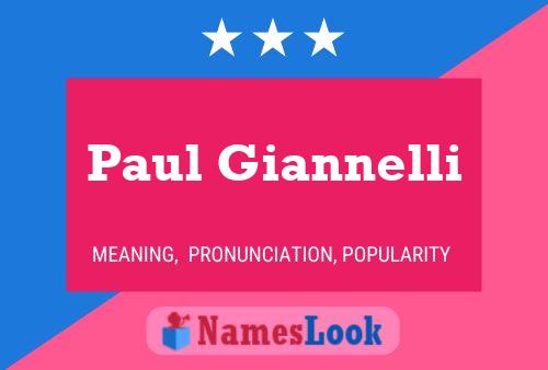 Постер имени Paul Giannelli