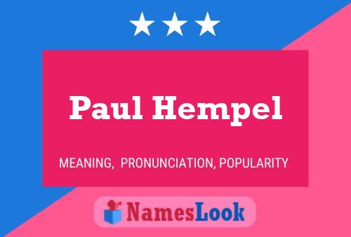 Постер имени Paul Hempel