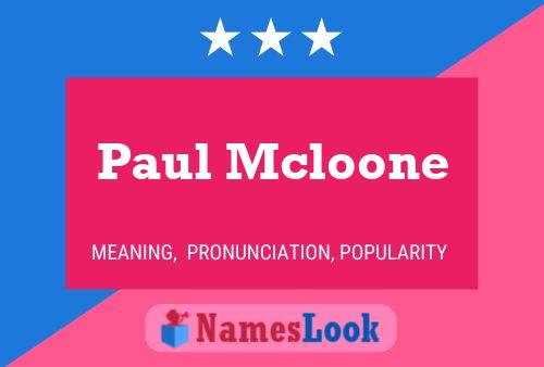 Постер имени Paul Mcloone