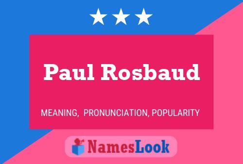 Постер имени Paul Rosbaud