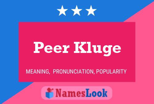 Постер имени Peer Kluge