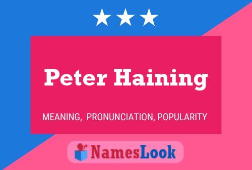 Постер имени Peter Haining