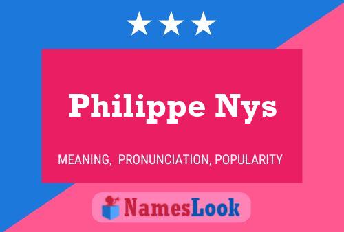 Постер имени Philippe Nys