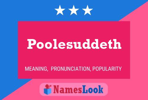 Постер имени Poolesuddeth