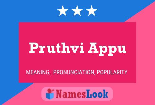 Постер имени Pruthvi Appu