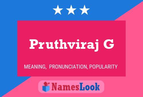 Постер имени Pruthviraj G