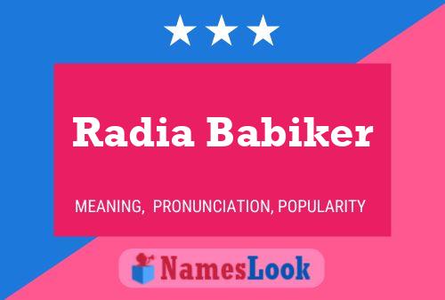 Постер имени Radia Babiker