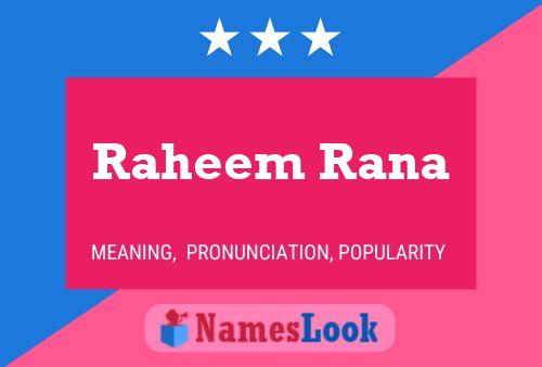 Постер имени Raheem Rana