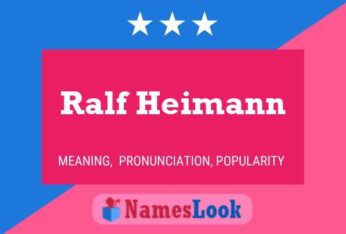 Постер имени Ralf Heimann