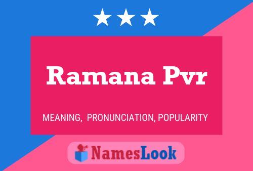 Постер имени Ramana Pvr