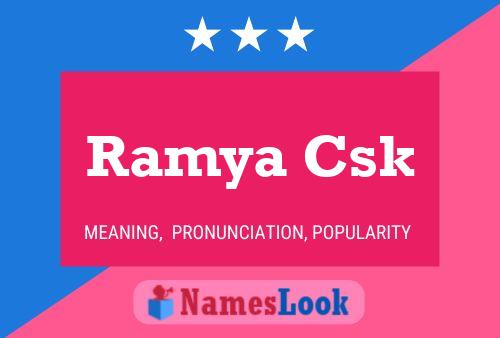 Постер имени Ramya Csk