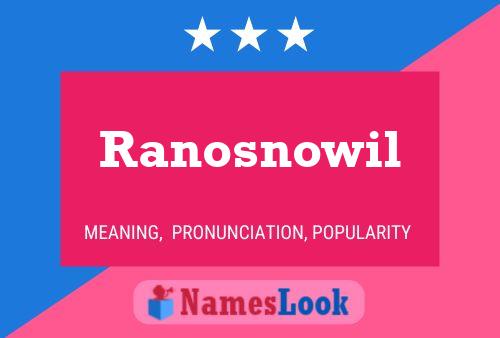 Постер имени Ranosnowil