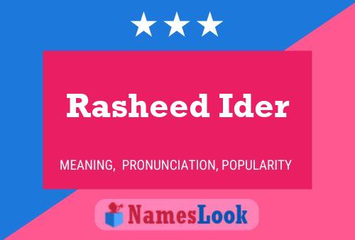 Постер имени Rasheed Ider