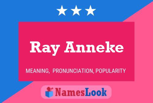 Постер имени Ray Anneke