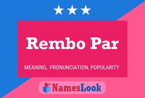 Постер имени Rembo Par