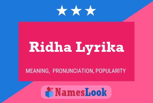 Постер имени Ridha Lyrika