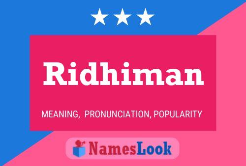 Постер имени Ridhiman