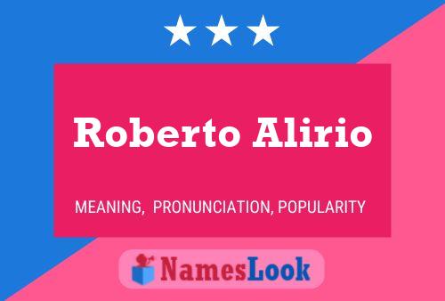 Постер имени Roberto Alirio