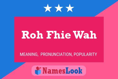 Постер имени Roh Fhie Wah