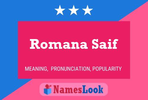 Постер имени Romana Saif