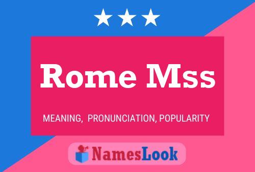 Постер имени Rome Mss