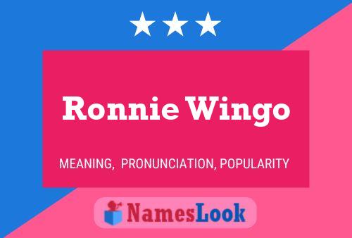 Постер имени Ronnie Wingo