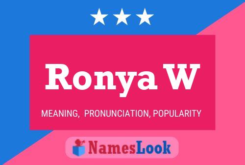 Постер имени Ronya W