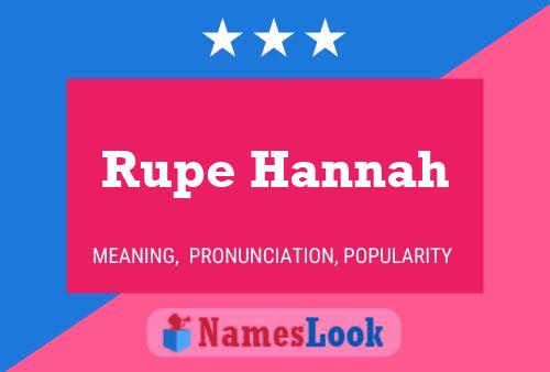 Постер имени Rupe Hannah