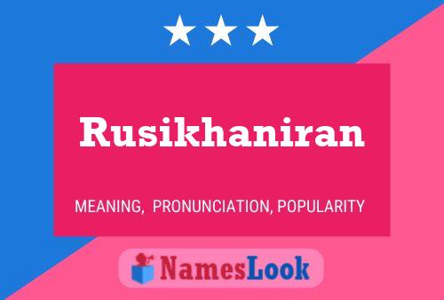 Постер имени Rusikhaniran