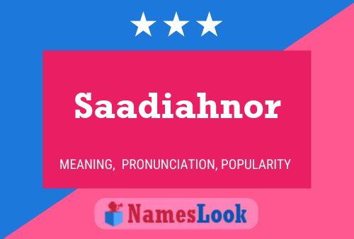 Постер имени Saadiahnor