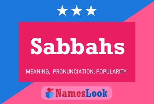 Постер имени Sabbahs