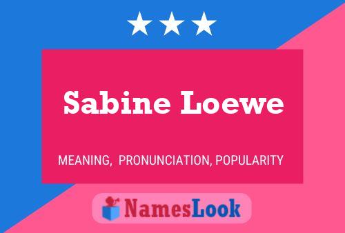 Постер имени Sabine Loewe